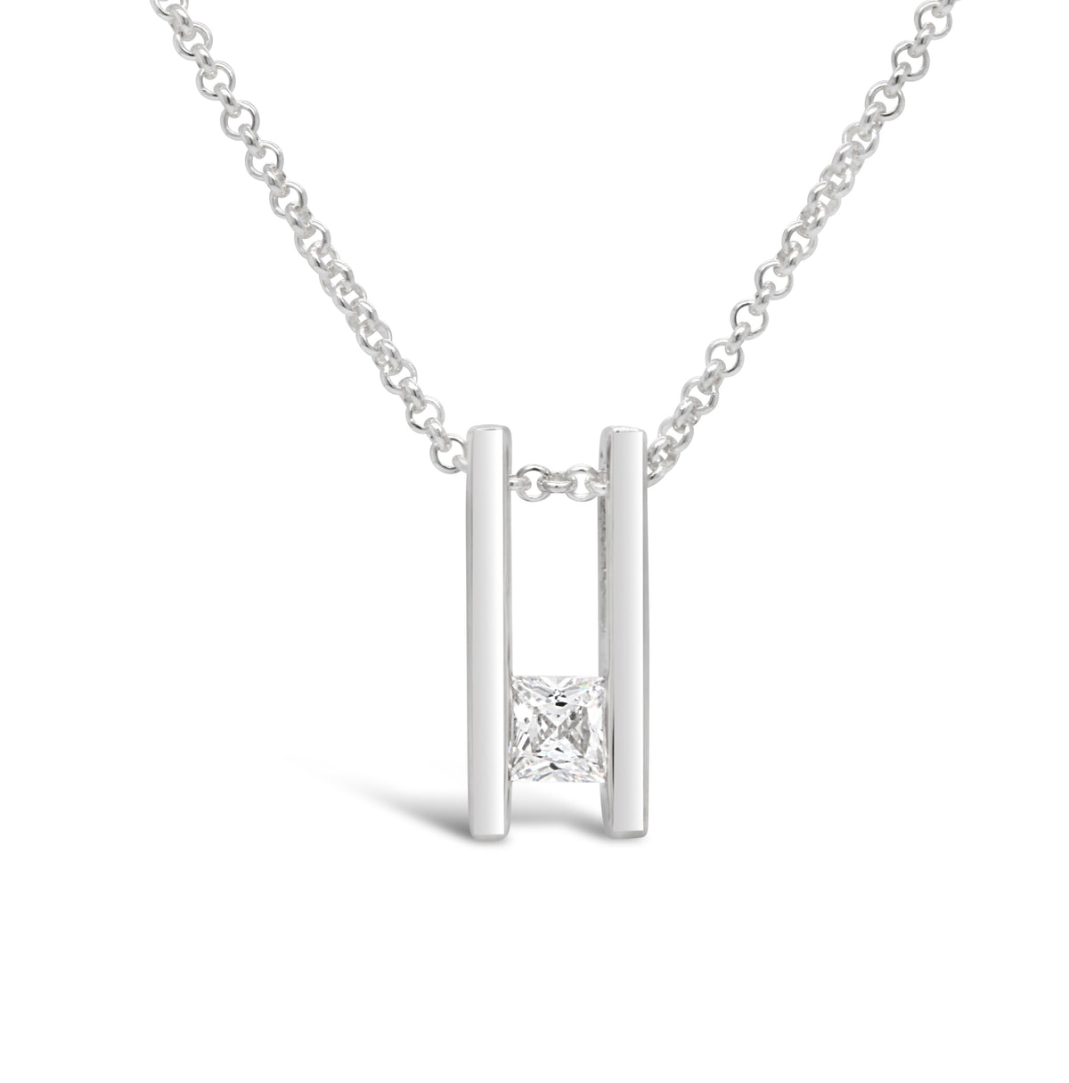 Double Bar Birthstone Pendant, April