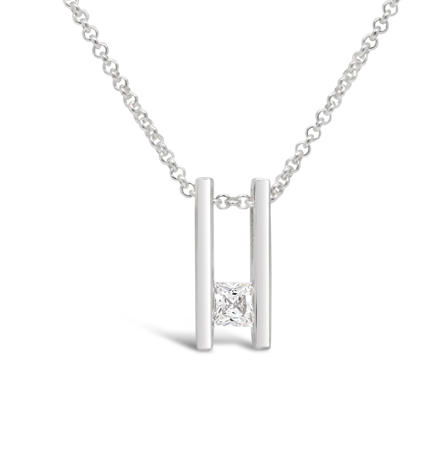 Double Bar Birthstone Pendant, April