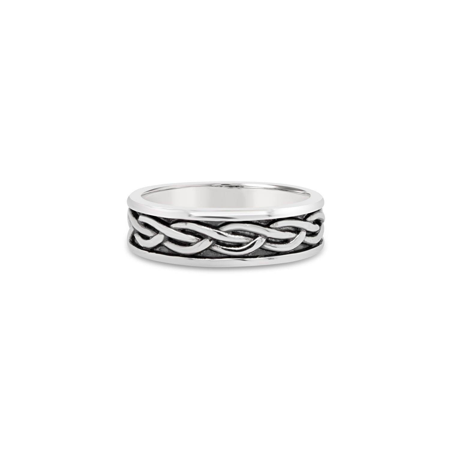 Sterling Silver Patterned band, Size 7.5