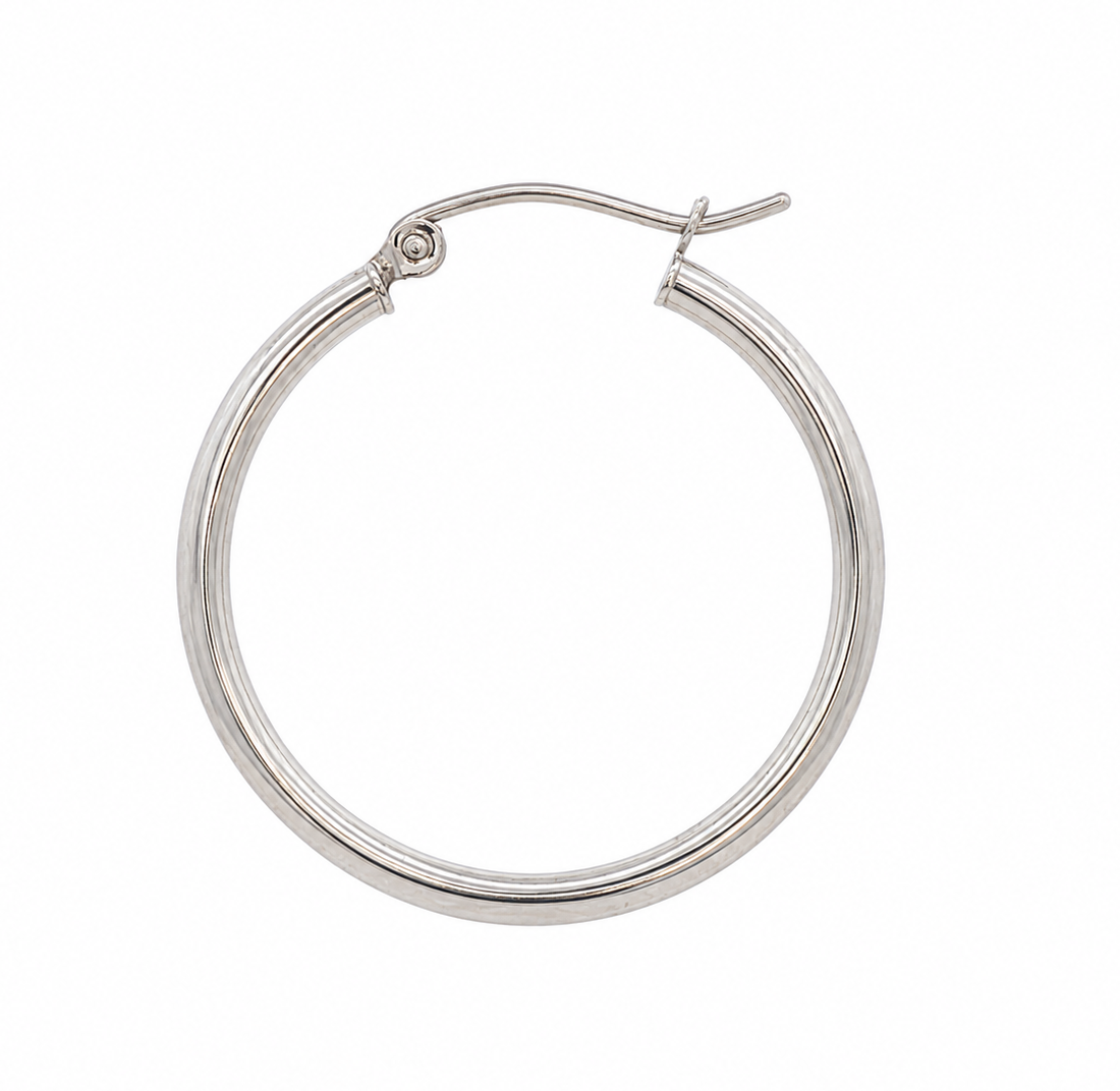 10K White Gold Hoop Earrings