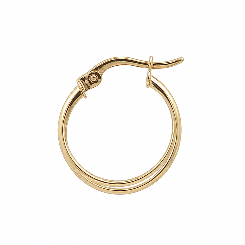 10k Yellow Gold Three-Strand 17mm Hoop Earrings