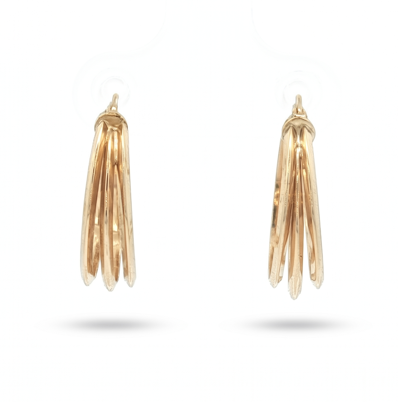 10k Yellow Gold Three-Strand 17mm Hoop Earrings