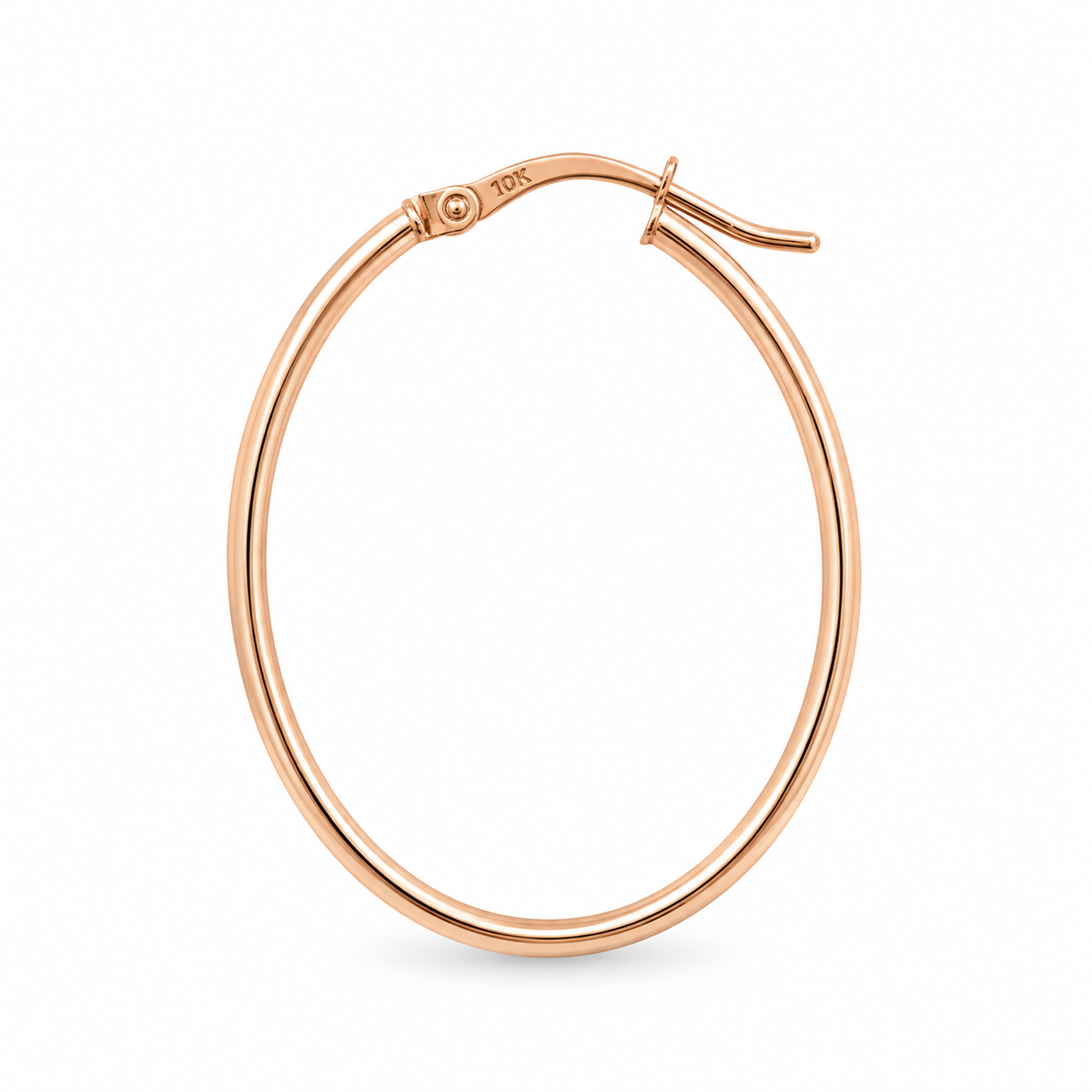 10K Rose Gold 35MM Oval Hoop Earrings