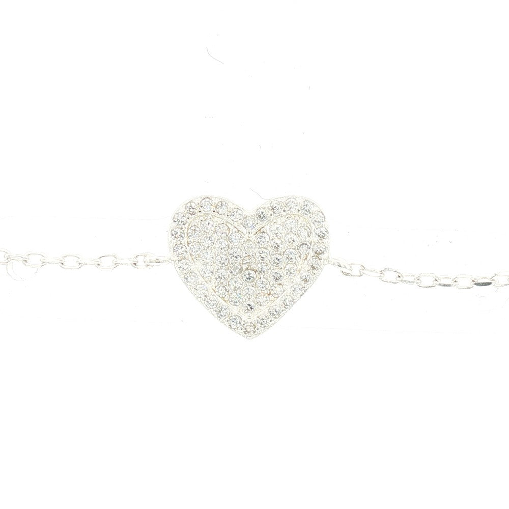 Pave Heart Charm Bracelet