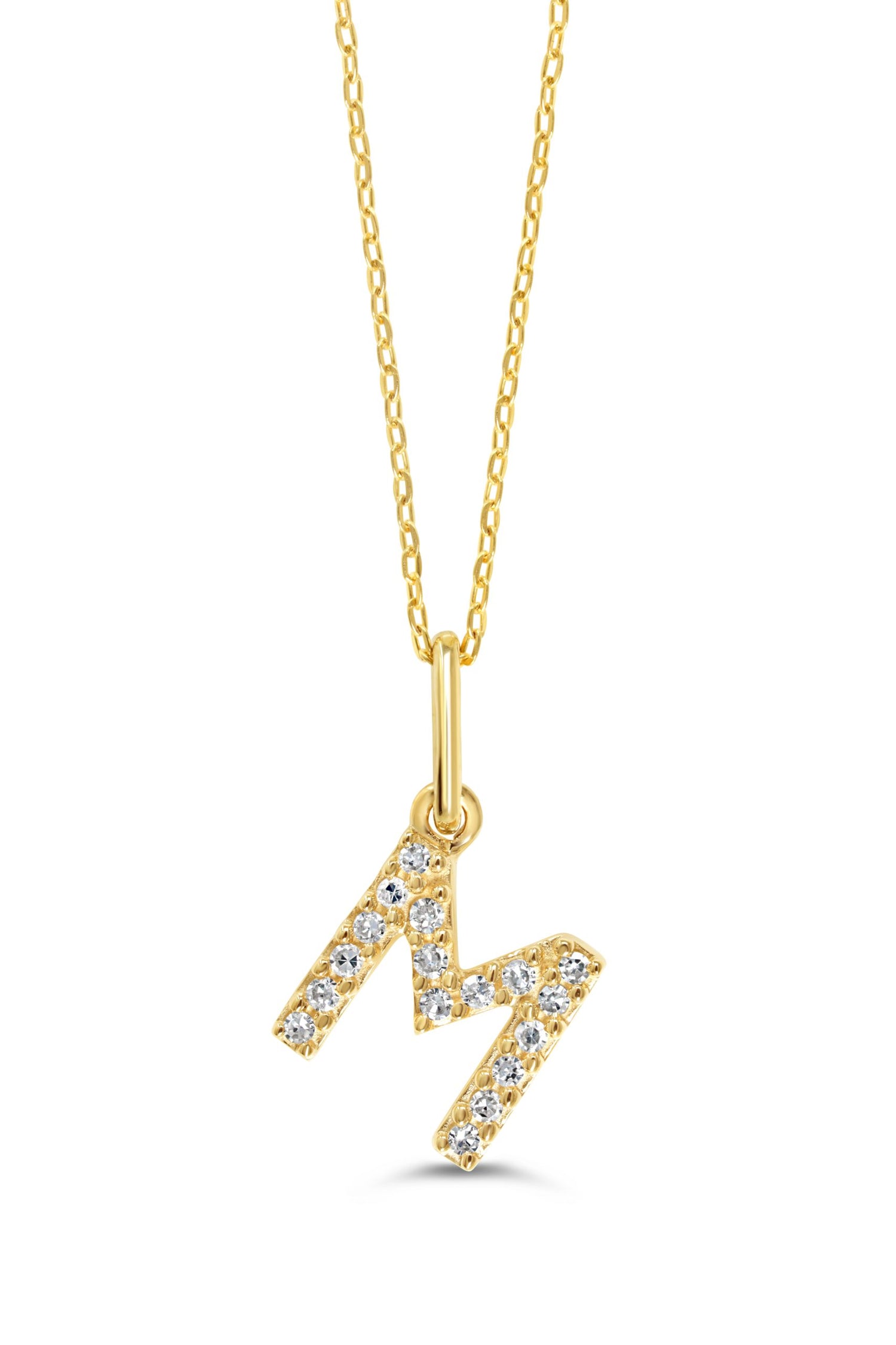 10K Initial "M" Pendant 0.06TDW