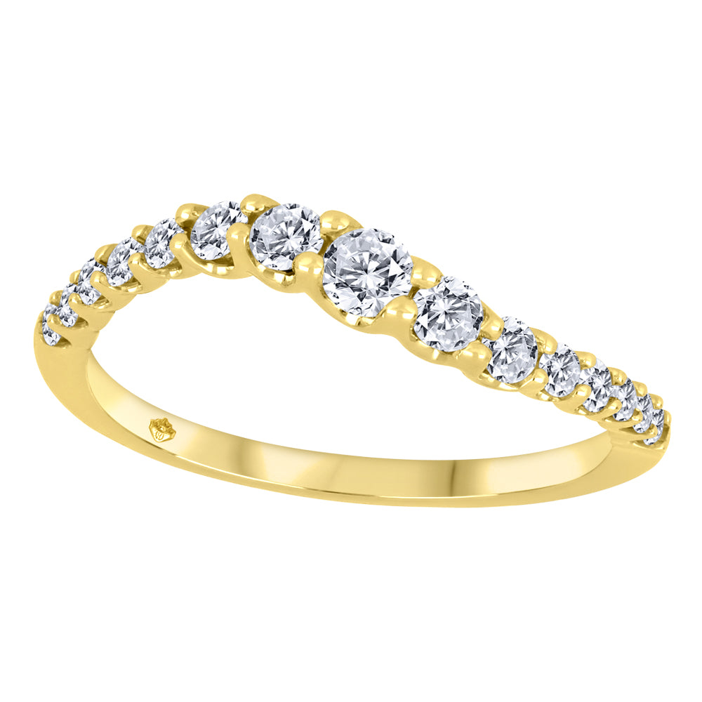 10 Karat Curved Diamond Band, 0.45TDW