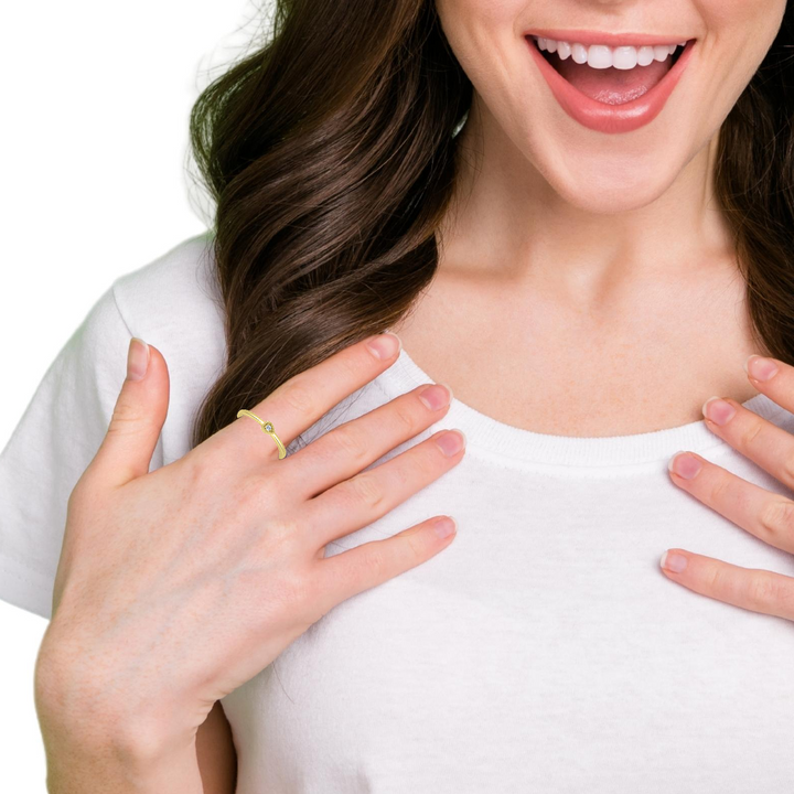 10 Karat Promise Diamond Ring, 0.02 CT Center