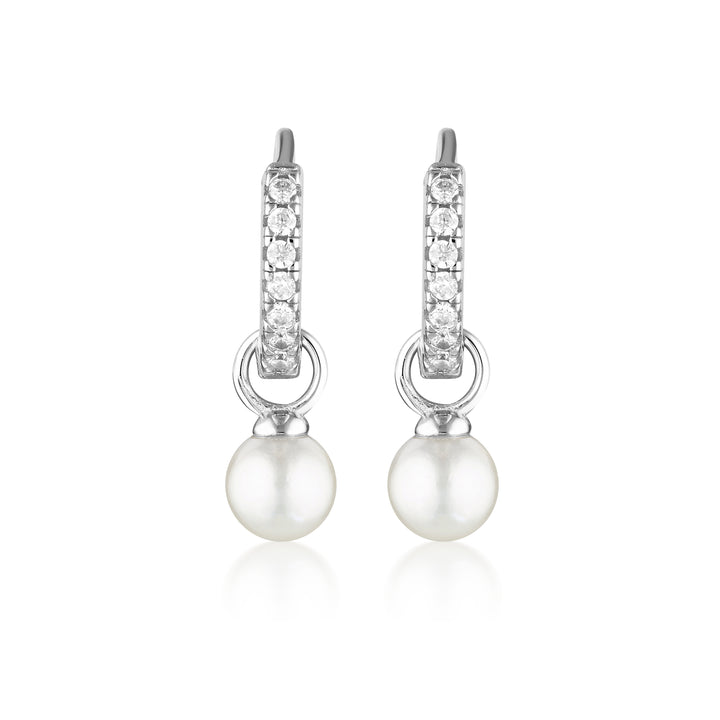Huggie Earring with Pearl Drop