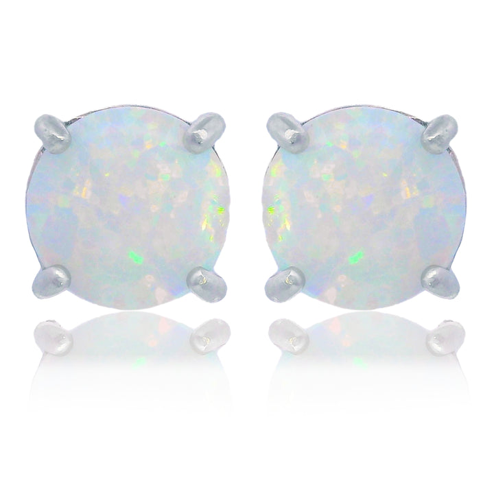 5MM Created Opal Stud Earrings