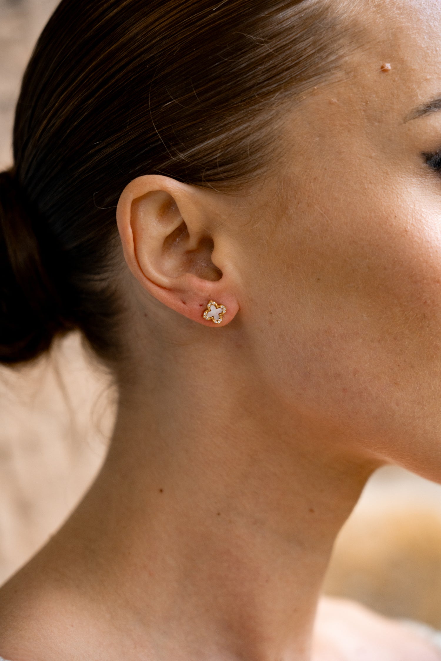 Fairwater MOP Clover Stud Earrings