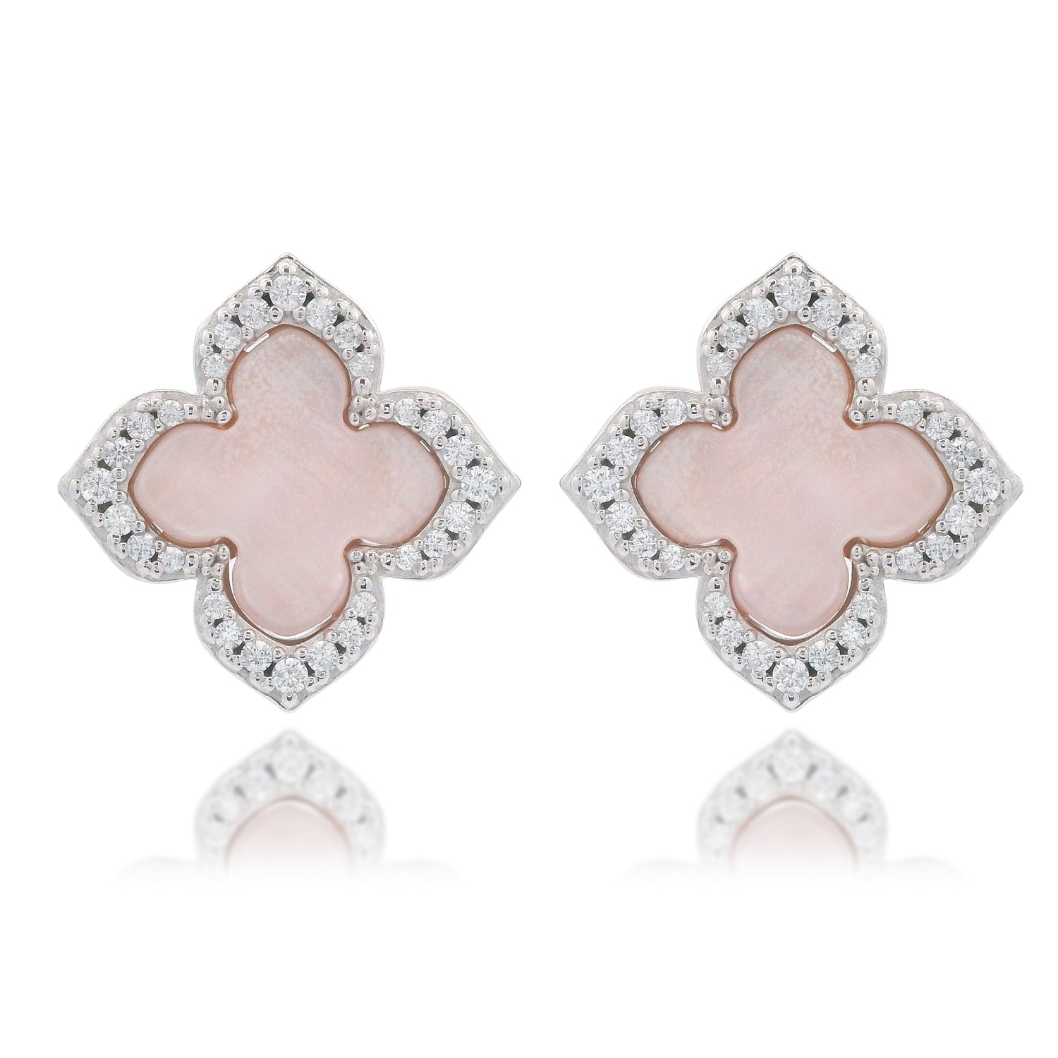Sydney Soiree Fairwater Rhodium-Plated Sterling Silver Clover Studs