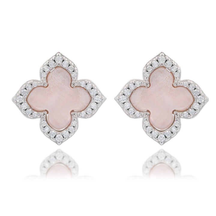 Sydney Soiree Fairwater Rhodium-Plated Sterling Silver Clover Studs