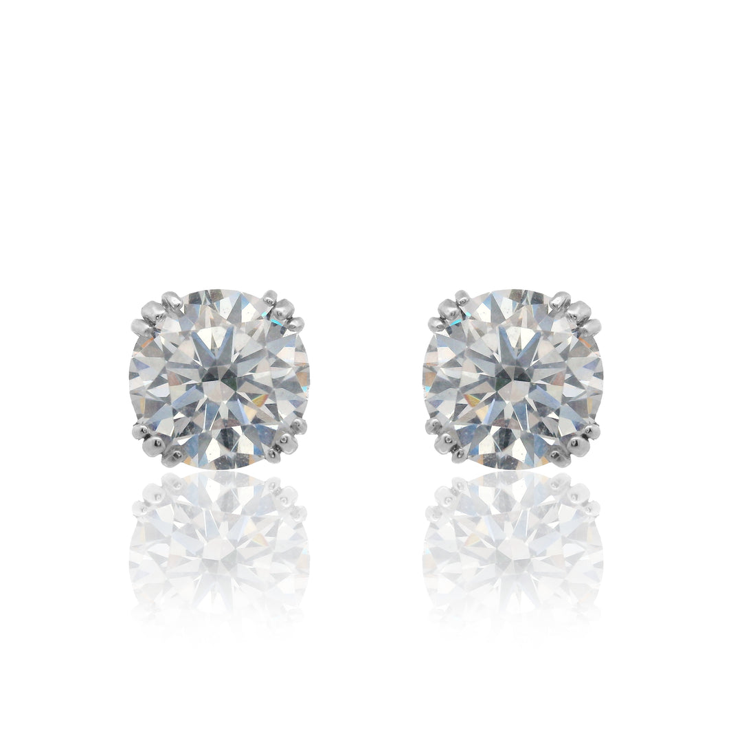 6.5MM Round Cut Stud Earrings