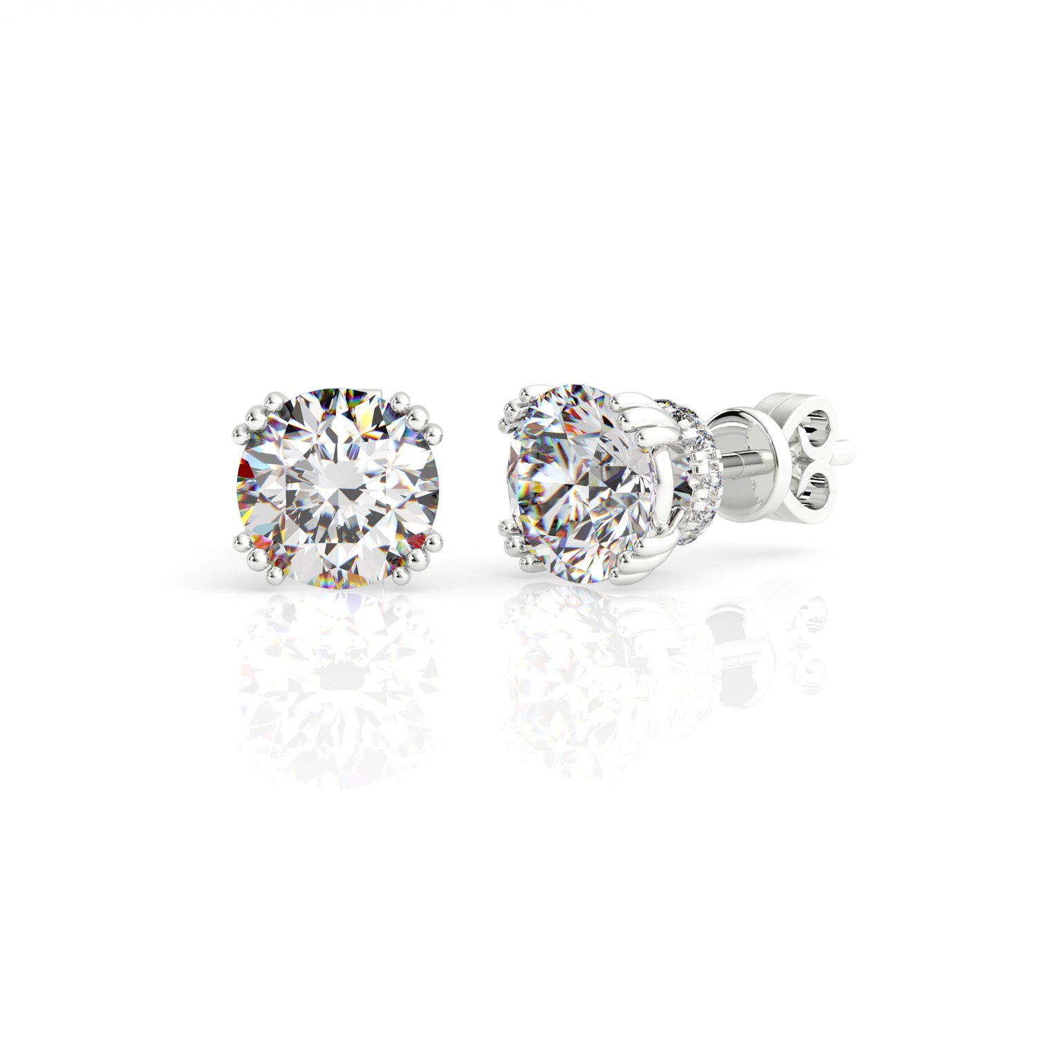 6.5MM Round Cut Stud Earrings