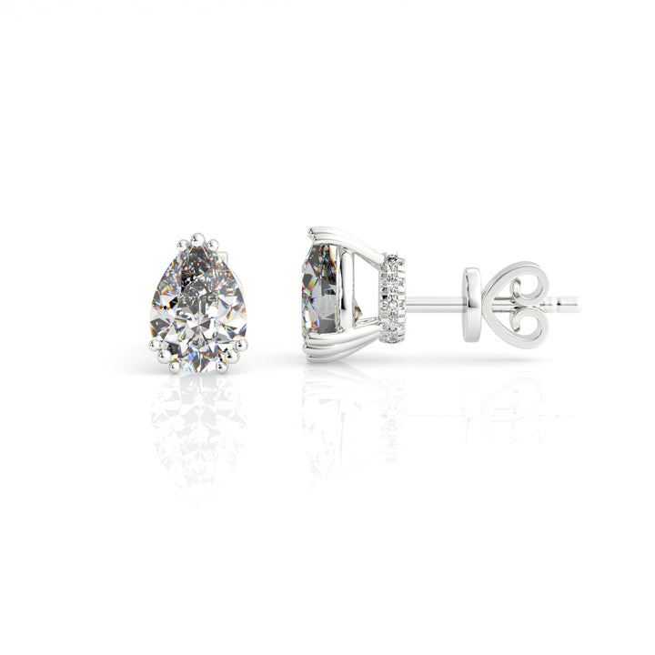 Pear Cut CZ Stud Earrings