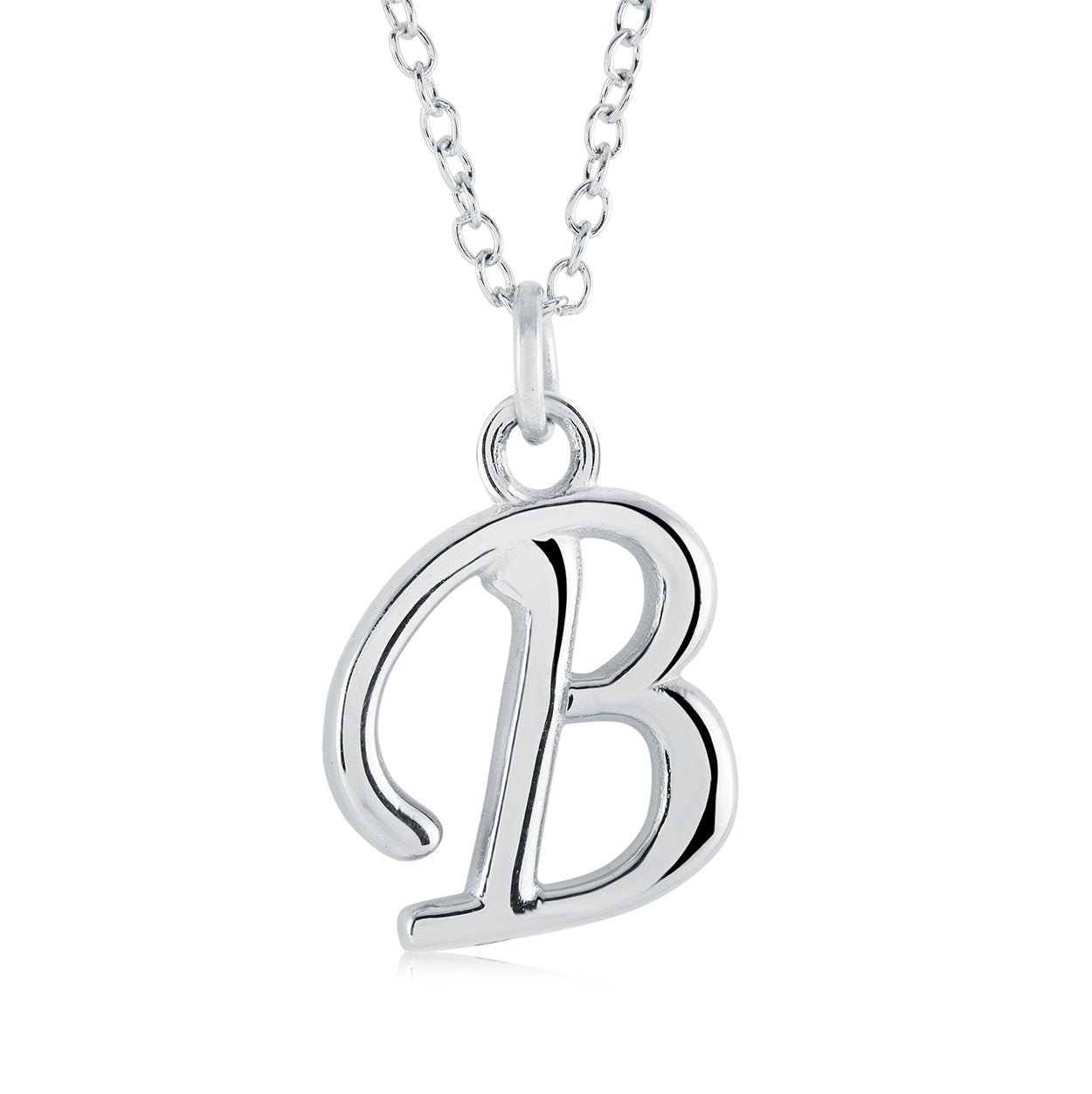 Initial 'B' Script, Stainless Steel