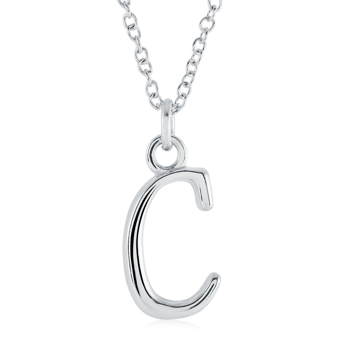 Initial 'C' Script, Stainless Steel