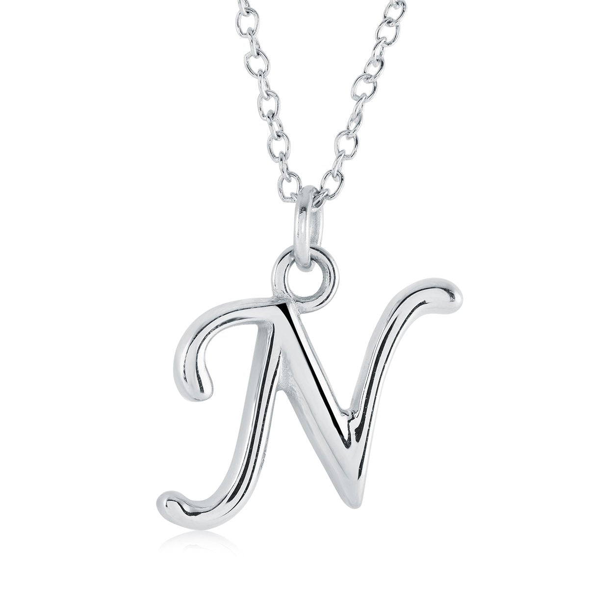 Initial 'N' Script, Stainless Steel