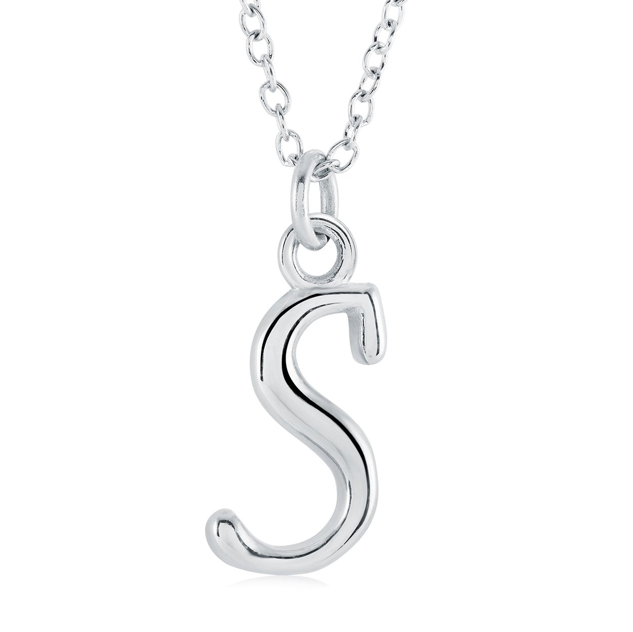 Initial 'S' Script, Stainless Steel