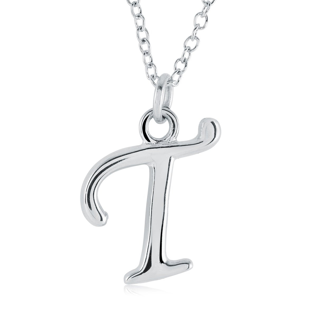 Initial 'T' Script, Stainless Steel