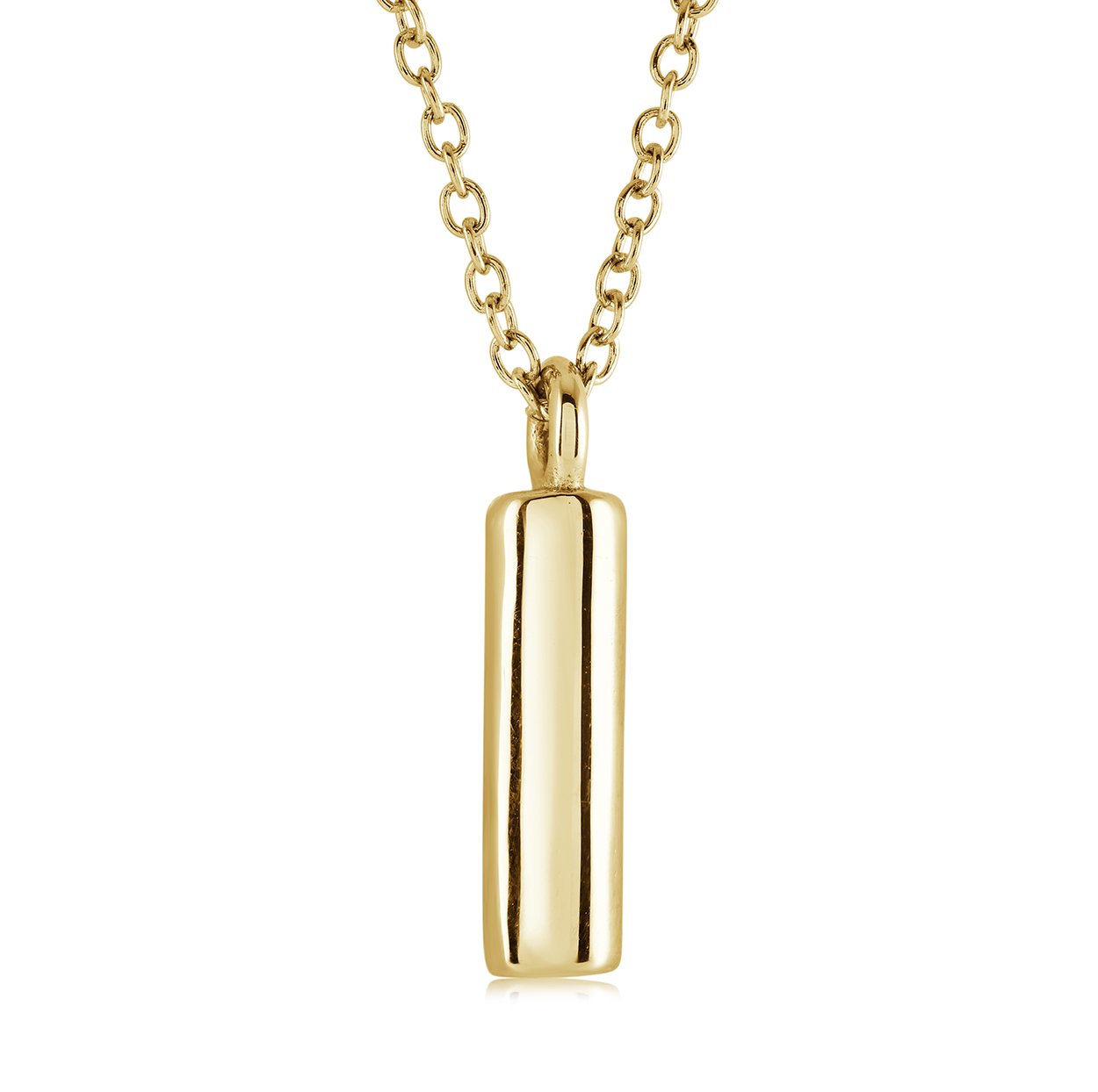 Veloria Gold IP Stainless Steel Bubble Letter I Initial Necklace