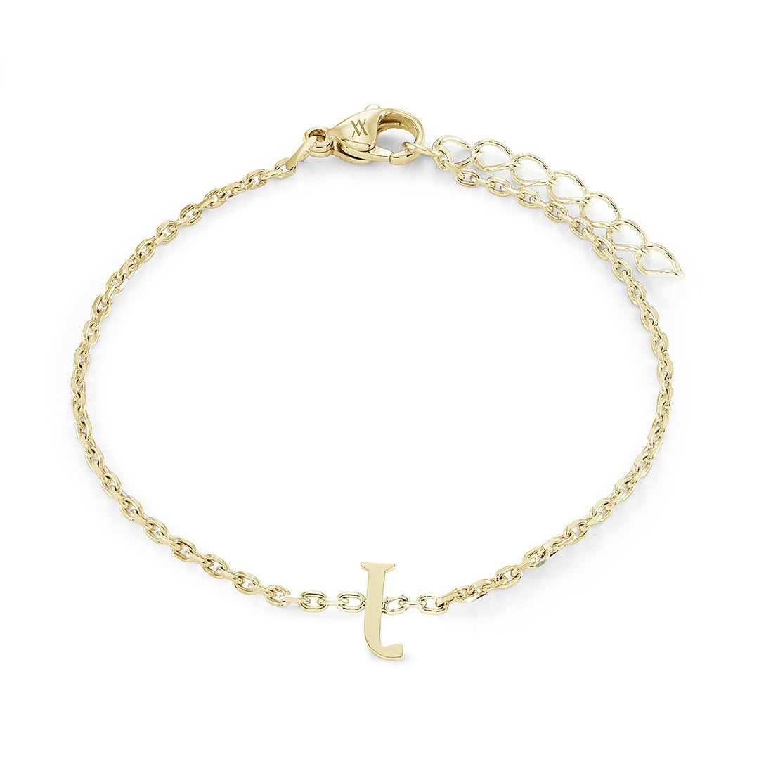 Stainless Steel Block Letter Initial "J" Bracelet
