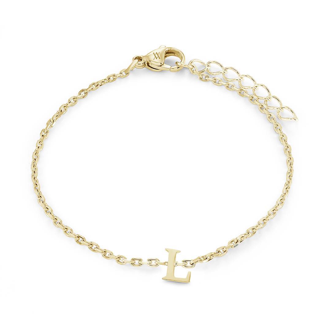 Yellow GP Initial Bracelet - Letter L