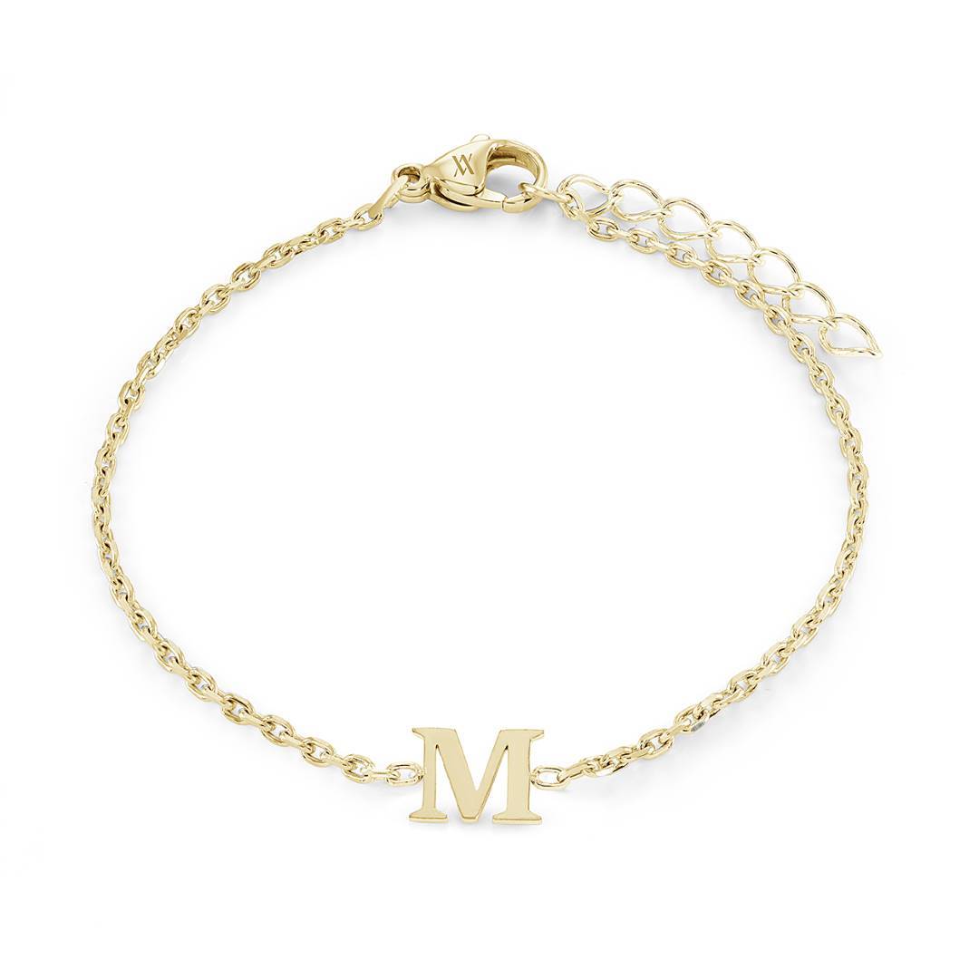 Yellow GP Initial Bracelet - Letter M