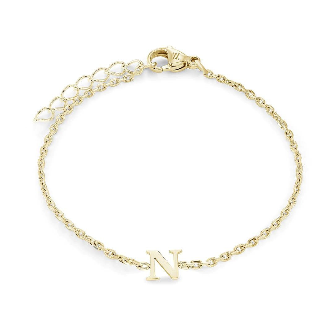 Yellow GP Initial Bracelet - Letter N