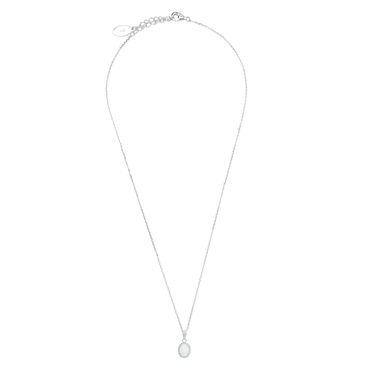 Opal Glow Blackwattle Rhodium-Plated Sterling Silver Pendant
