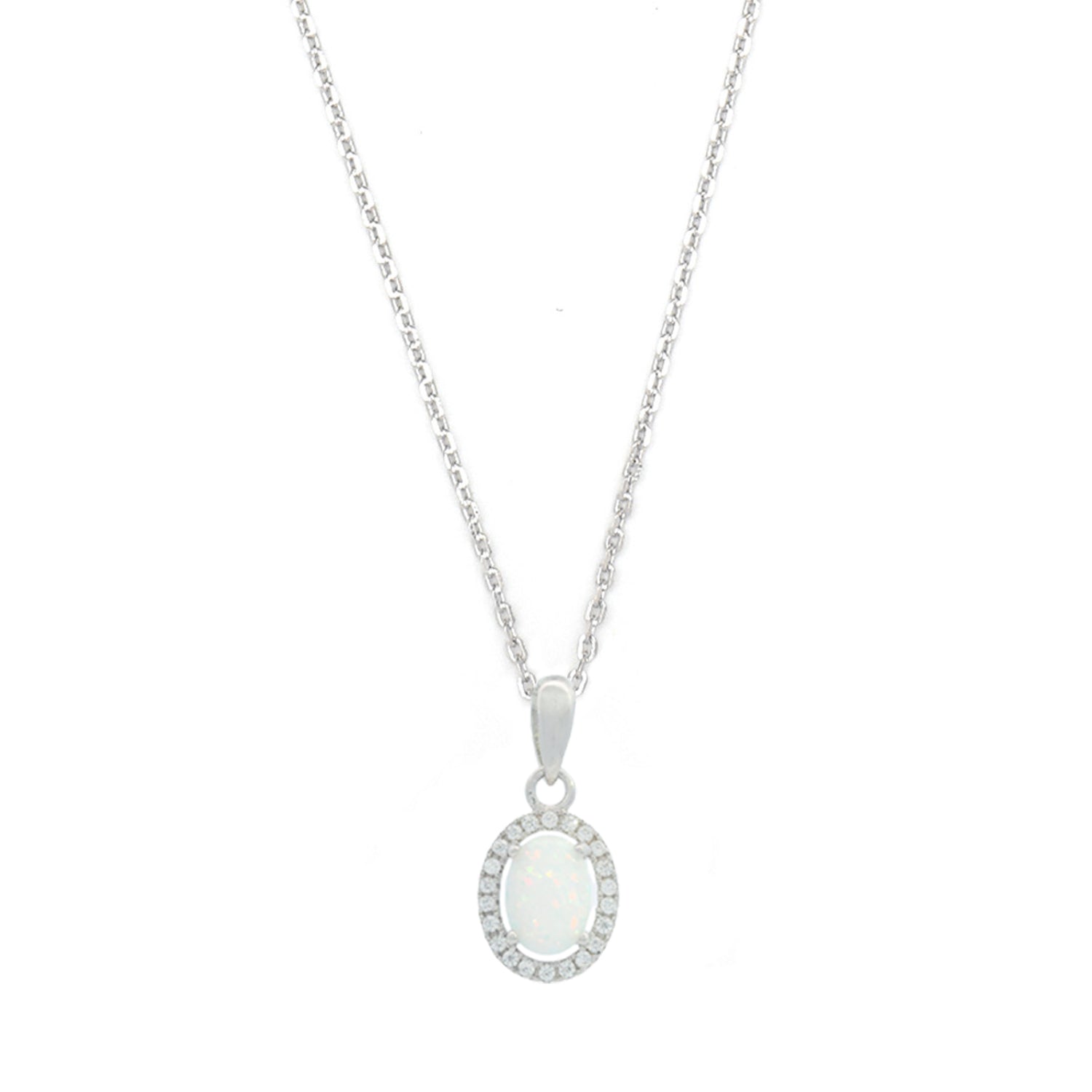 Opal Glow Blackwattle Rhodium-Plated Sterling Silver Pendant
