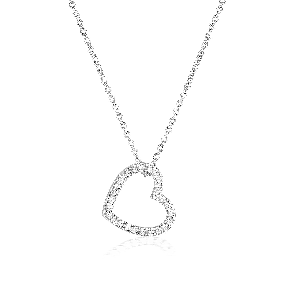 Open Heart Pendant, 18"