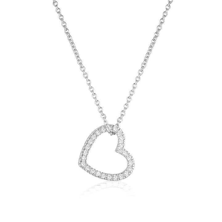 Open Heart Pendant, 18"