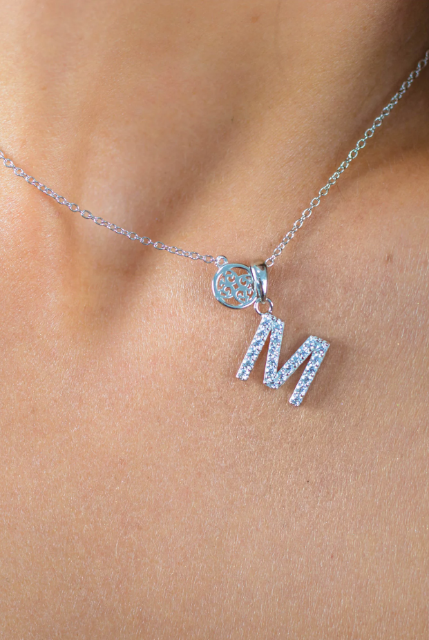 Luxury Letters 'M' with CZ Accents