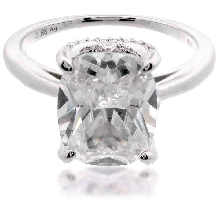 Cushion Cut CZ Solitaire Ring
