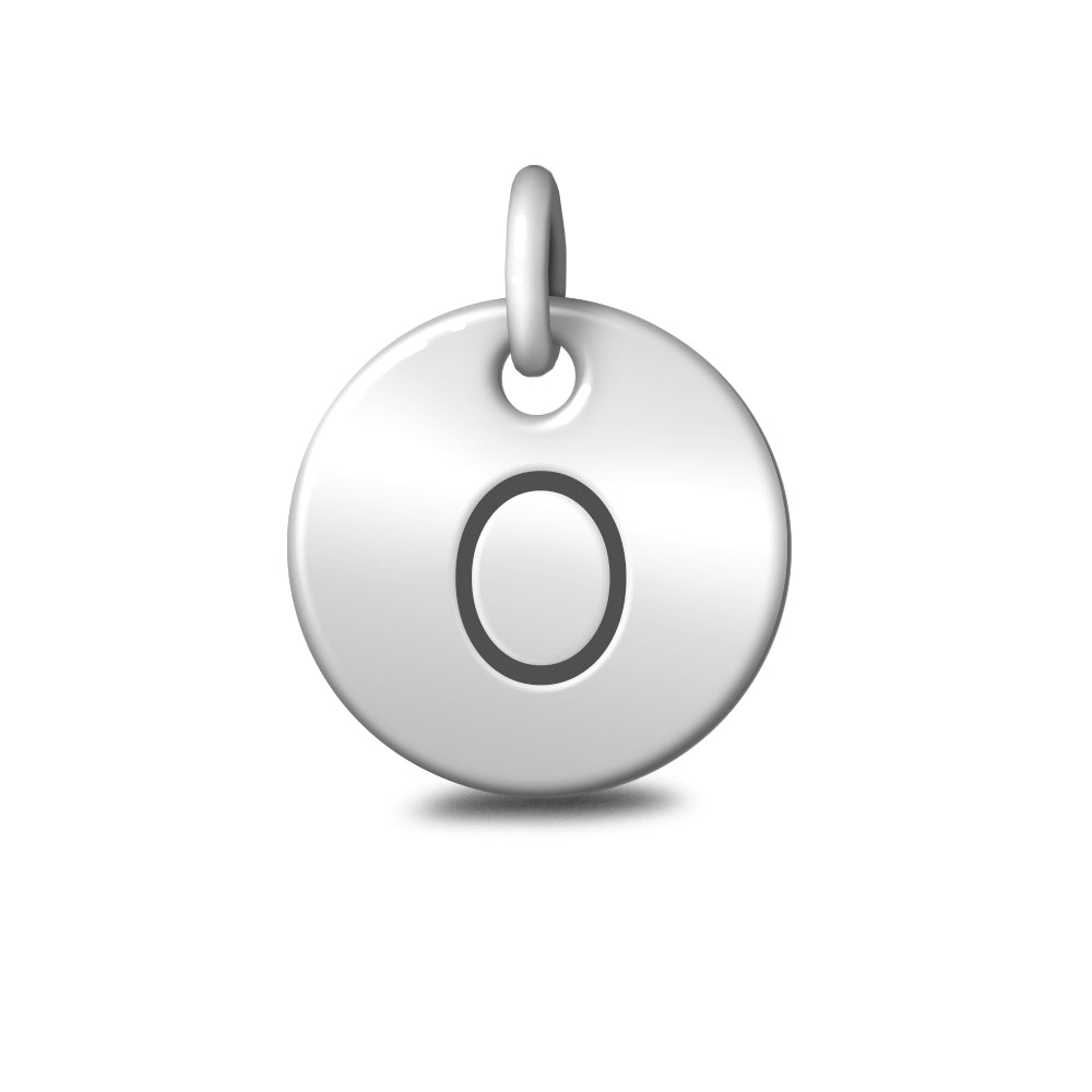 Silver Letter 'O' Disc Pendant