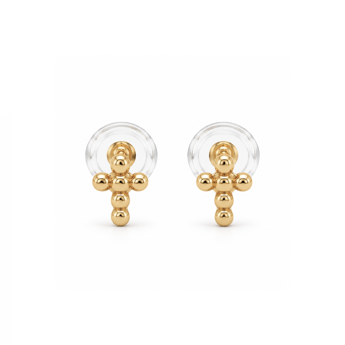 Mini Beaded Cross Earrings