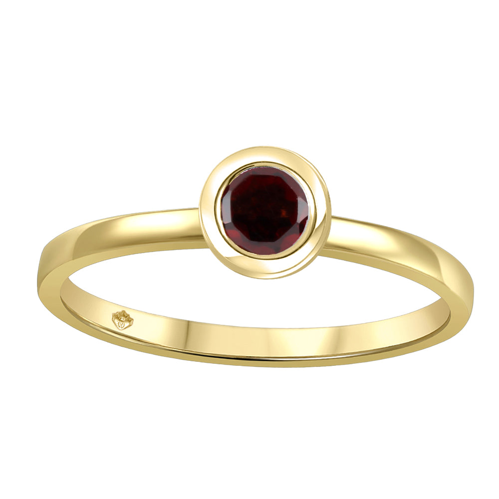 FINAL SALE - 10K Bezel Set Birthstone Ring - January