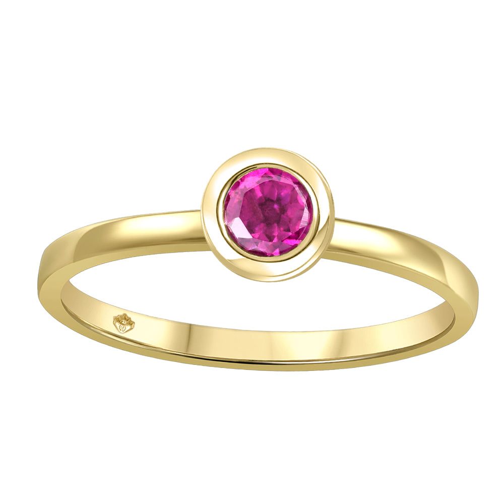 FINAL SALE - 10K Bezel Set Birthstone Ring - June