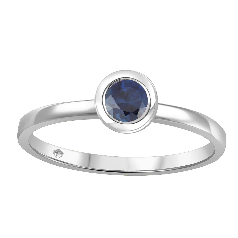 10K Bezel Set Birthstone Ring - September