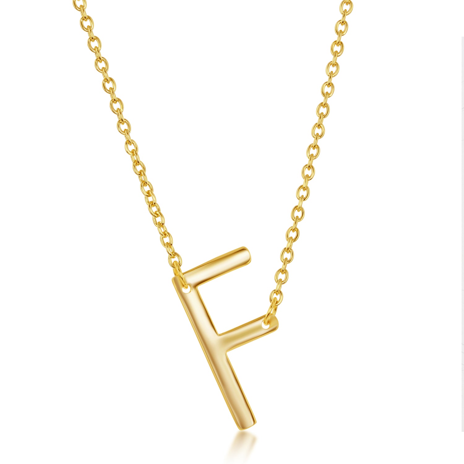 Sideways Initial F Necklace