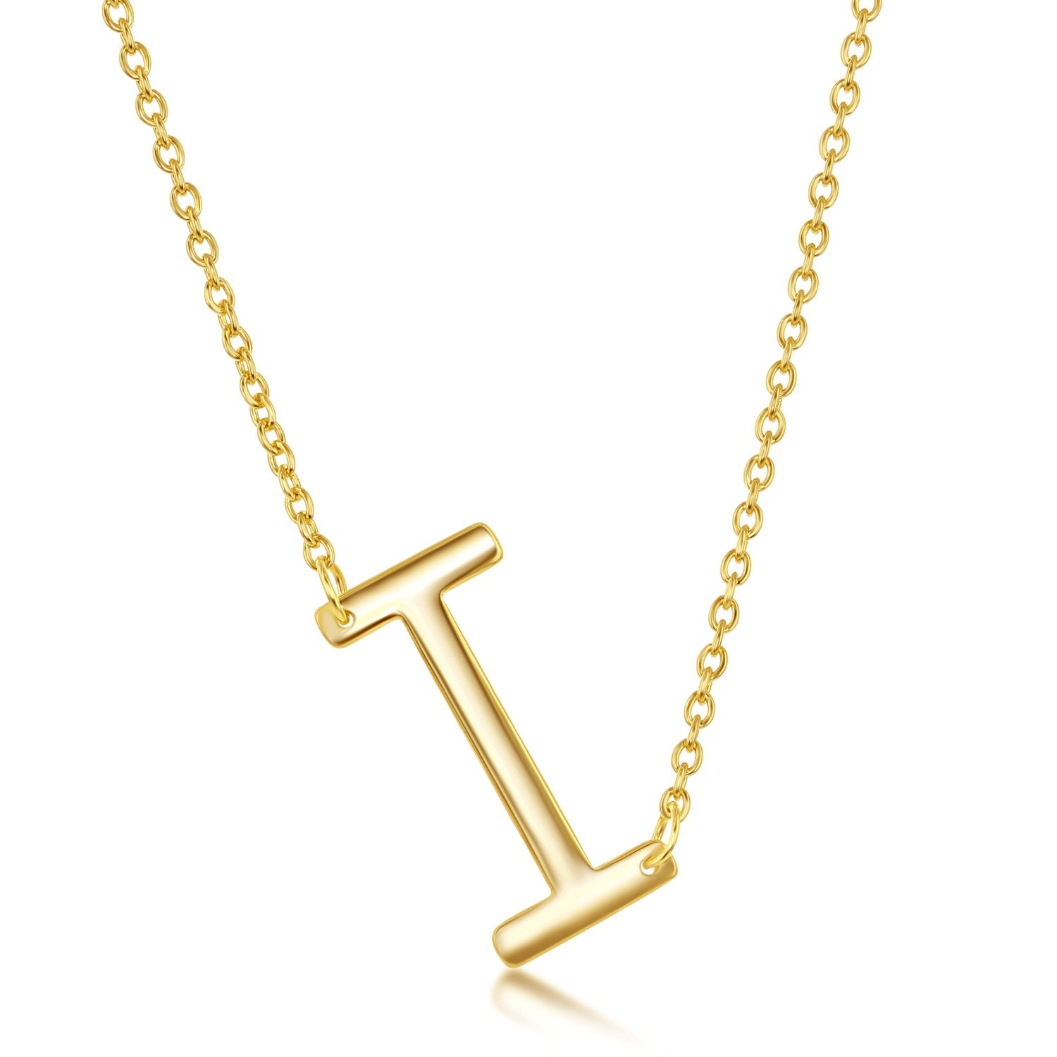 Sideways Initial I Necklace