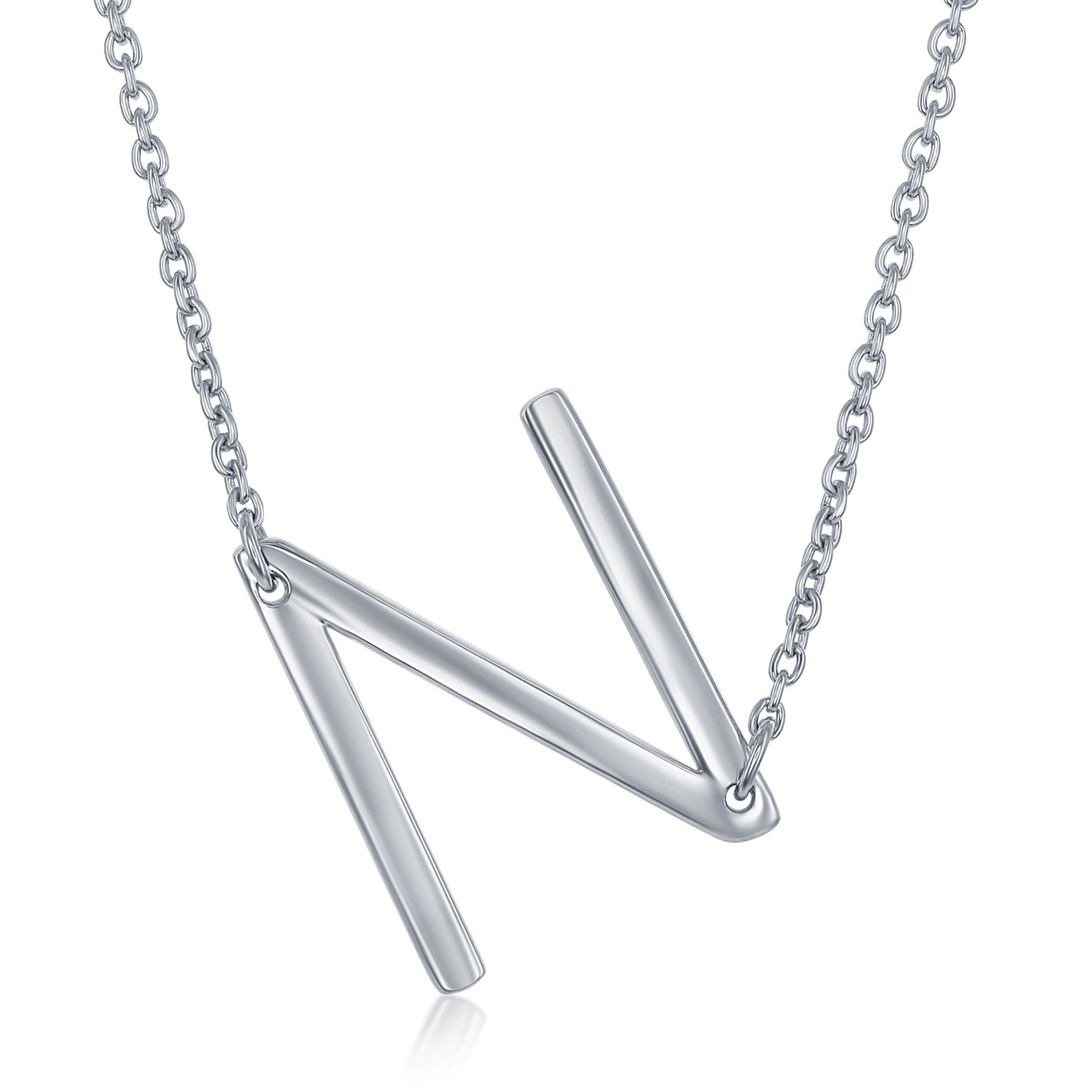 Sideways Inital N Necklace