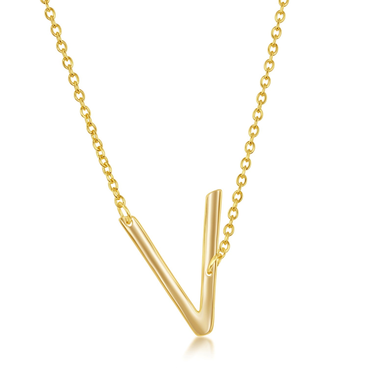 Sideways Initial V Necklace