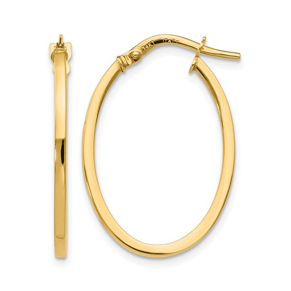 10K 23MM Oval Hoop Earrings