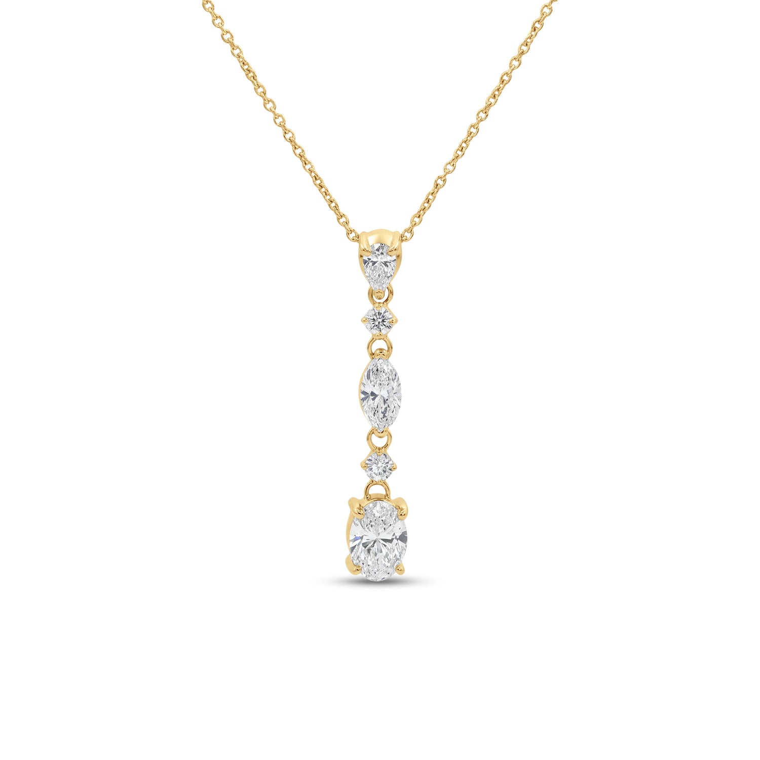 Love Grown Multi-Shape Lab Diamond Drop Pendant