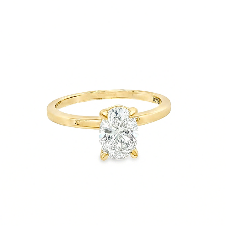 Love Grown 14ky LG 1.00ct Oval Cut Engagement Ring