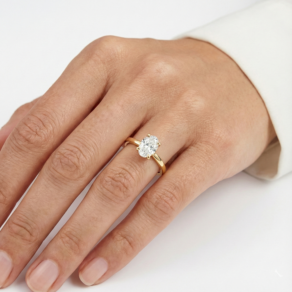 Love Grown 14ky LG 1.00ct Oval Cut Engagement Ring