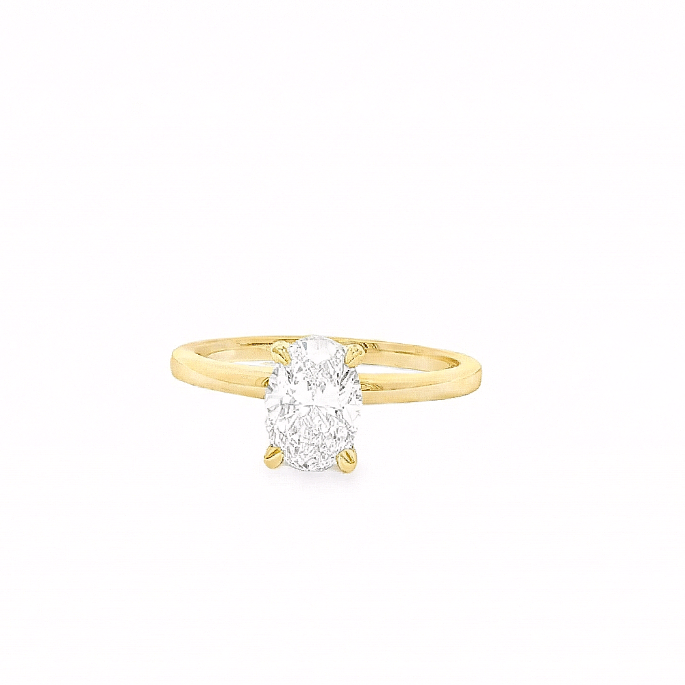 Love Grown 14ky LG 1.00ct Oval Cut Engagement Ring