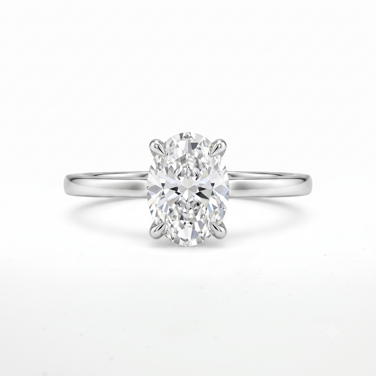 Love Grown 14k White Gold 1.10ct Oval Lab-Grown Diamond Solitaire Engagement Ring